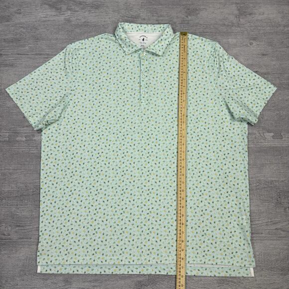 2 Johnnie-O Men XXL Performance Polo Shirt Avocado Cocktail Print Peterbilt - Picture 5 of 16